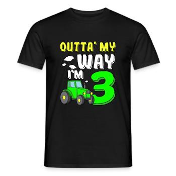 Achtung ich bin 3 | 3. Kinder Geburtstag Traktor - Männer T-Shirt - Schwarz - Vorne - AI Model Male 178 light (178cm)
