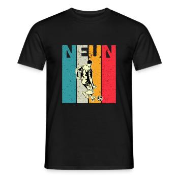 J’ai 9 | 9e anniversaire garçon football - T-shirt homme - noir - Devant - AI Model Male 178 light (178cm)