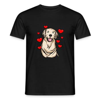 Golden-Retriever | Golden Retriever - Männer T-Shirt - Schwarz - Vorne - AI Model Male 178 light (178cm)