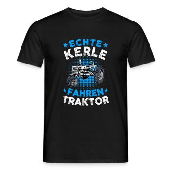 Echte Kerle fahren Traktor - Männer T-Shirt - Schwarz - Vorne - AI Model Male 178 light (178cm)