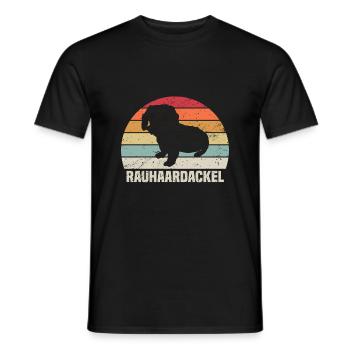 Teckel teckel tilleu chien de blaireau | Teckel aux cheveux rugueux - T-shirt homme - noir - Devant - AI Model Male 178 light (178cm)