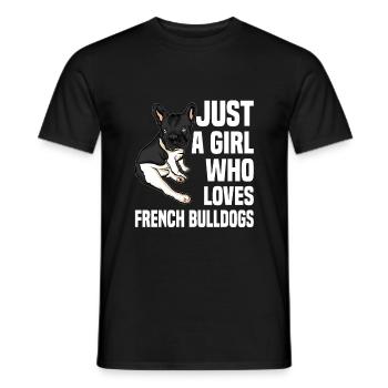 French Bulldog - T-shirt homme - noir - Devant - AI Model Male 178 light (178cm)