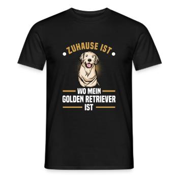 Golden-Retriever | Golden Retriever - Männer T-Shirt - Schwarz - Vorne - AI Model Male 178 light (178cm)