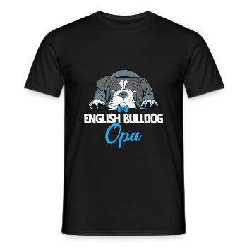 English Bulldog Dog Grandpa Herrchen - Männer T-Shirt - Schwarz - Vorne - AI Model Male 178 light (178cm)