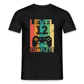 Ich bin schon 12 | 12. Geburtstag Jungen Gaming - Männer T-Shirt - Schwarz - Vorne - AI Model Male 178 light (178cm)