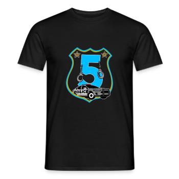 J’ai 5 | 5e anniversaire policier garçons - T-shirt homme - noir - Devant - AI Model Male 178 light (178cm)