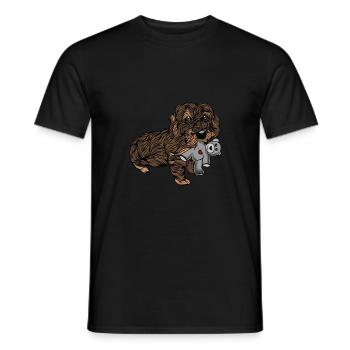 Teckel teckel tilleu chien de blaireau | Teckel aux cheveux rugueux - T-shirt homme - noir - Devant - AI Model Male 178 light (178cm)