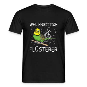 Wellensittich Flüsterer | Wellensittich - Männer T-Shirt - Schwarz - Vorne - AI Model Male 178 light (178cm)