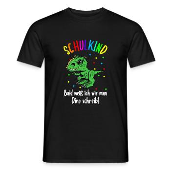 Schulkind Dino | Ich bin ein Schulkind - Männer T-Shirt - Schwarz - Vorne - AI Model Male 178 light (178cm)