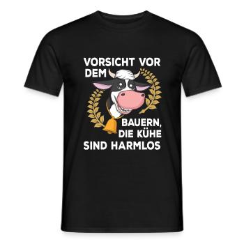Landwirt Bauer Stall Kühe | Kuh - Männer T-Shirt - Schwarz - Vorne - AI Model Male 178 light (178cm)