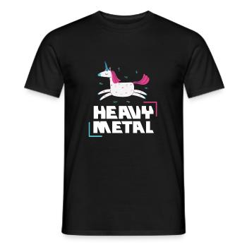 Heavy Metal Unicorn Unicorn Funny - Men's T-Shirt - black - Front - AI Model Male 178 light (178cm)