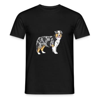 Australian Shepherd - Men's T-Shirt - black - Front - AI Model Male 178 light (178cm)