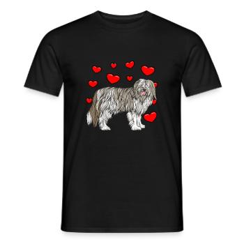 Bearded Collie - Men's T-Shirt - black - Front - AI Model Male 178 light (178cm)