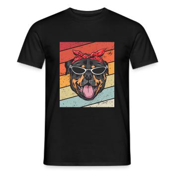 Rottweiler cuddly toy - Men's T-Shirt - black - Front - AI Model Male 178 light (178cm)