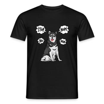 Alaskan Malamute Husky Dog - Men's T-Shirt - black - Front - AI Model Male 178 light (178cm)