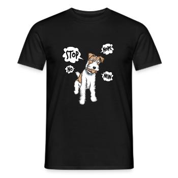 Drahthaar Foxterrier Glatthaar Foxterrier - Männer T-Shirt - Schwarz - Vorne - AI Model Male 178 light (178cm)