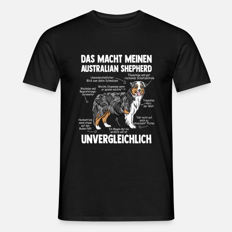 Australian Shepherd Aussie - Männer T-Shirt - Schwarz