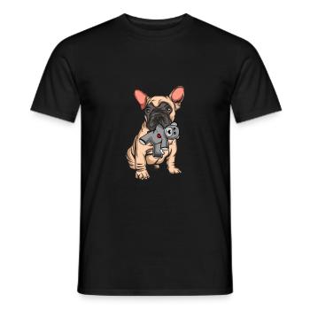 Französische Bulldoge Français Bulldog - T-shirt homme - noir - Devant - AI Model Male 178 light (178cm)