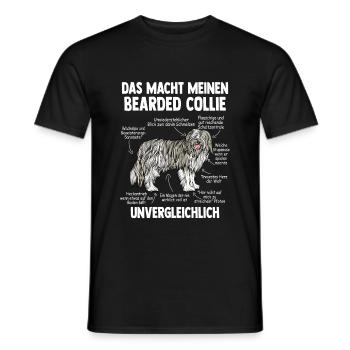 Bearded Collie - Männer T-Shirt - Schwarz - Vorne - AI Model Male 178 light (178cm)
