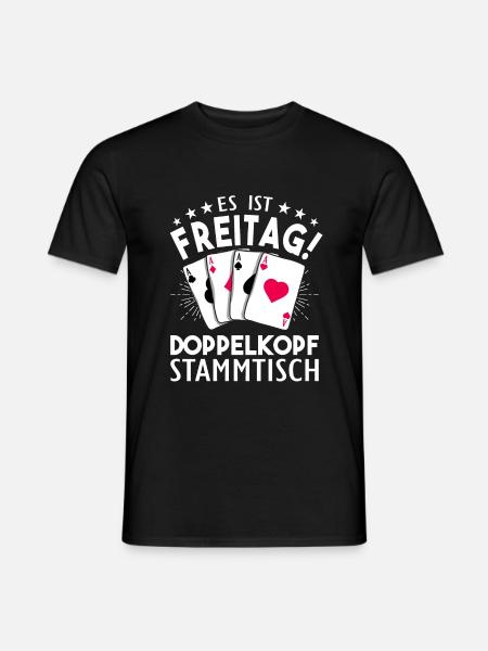 Doppelkopf - Männer T-Shirt - Schwarz