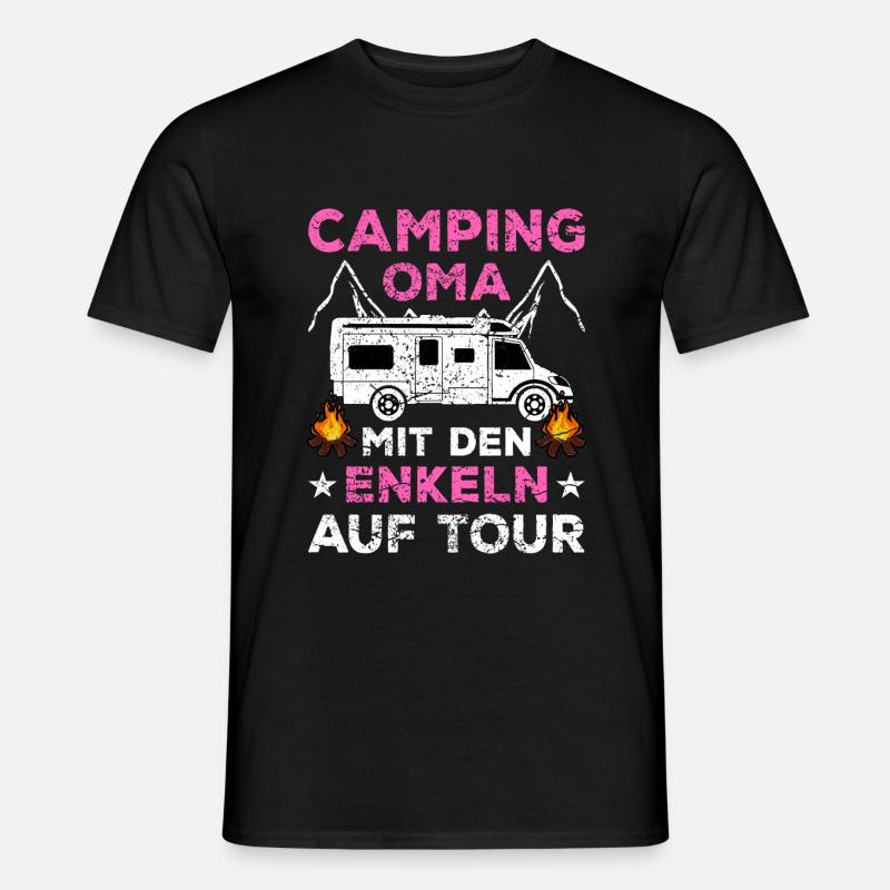 Camping Oma - Männer T-Shirt - Schwarz