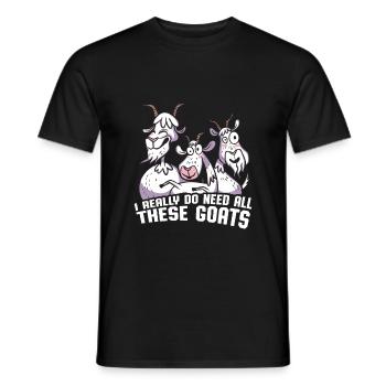Ziege - Männer T-Shirt - Schwarz - Vorne - AI Model Male 178 light (178cm)