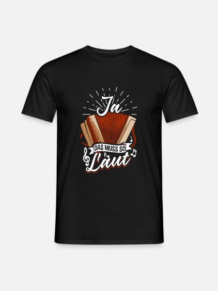 Quetschn Steirische Harmonika Volksmusik - Männer T-Shirt - Schwarz