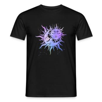 Sun Moon Love Occult Stars Magic Symbol - Men's T-Shirt - black - Front - AI Model Male 178 light (178cm)