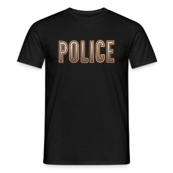 Police Silver-Orange - Männer T-Shirt - Schwarz - Vorne - AI Model Male 178 light (178cm)