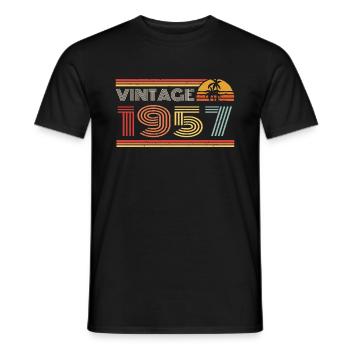 1957 Tenue d’anniversaire en édition limitée 1957 vintag - T-shirt homme - noir - Devant - AI Model Male 178 light (178cm)