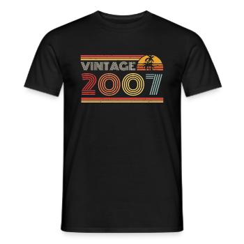2007 Limited Edition Birthday Outfit 2007 vintag - Men's T-Shirt - black - Front - AI Model Male 178 light (178cm)