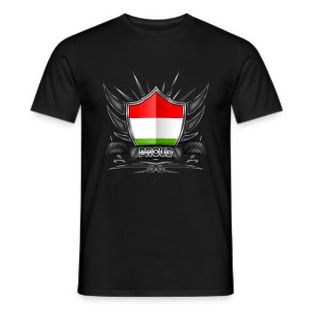 Ungarn Flagge Wappen Proud 012 - Männer T-Shirt - Schwarz - Vorne - AI Model Male 178 light (178cm)