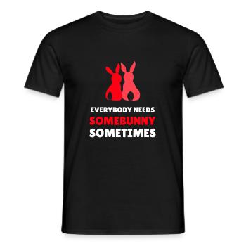 everyone needs somebunny - Men's T-Shirt - black - Front - AI Model Male 178 light (178cm)