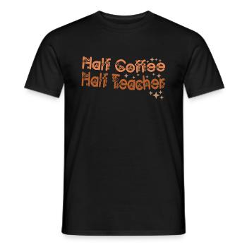 Vintage Half Coffee Half Teacher Drôle De Professeur - T-shirt homme - noir - Devant - AI Model Male 178 light (178cm)