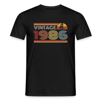 1986 Tenue d’anniversaire en édition limitée 1986 Vintag - T-shirt homme - noir - Devant - AI Model Male 178 light (178cm)