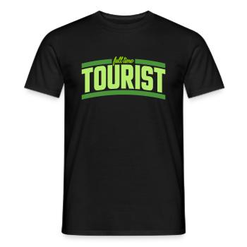 Full Time Tourist | Colors changeable - Men's T-Shirt - black - Front - AI Model Male 178 light (178cm)