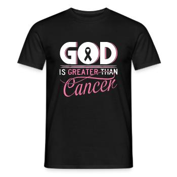 God is Greater Than Cancer - Men's T-Shirt - black - Front - AI Model Male 178 light (178cm)