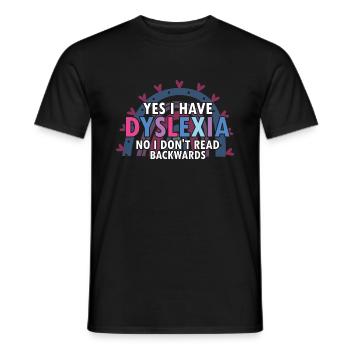 Dyslexia Awareness and Dyslexia Teachers - Men's T-Shirt - black - Front - AI Model Male 178 light (178cm)