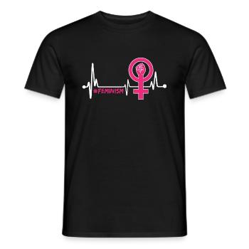Féminisme Heartbeat - T-shirt homme - noir - Devant - AI Model Male 178 light (178cm)
