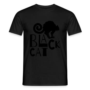 Black Cat - Men's T-Shirt - black - Front - AI Model Male 178 light (178cm)