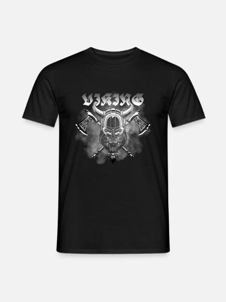 Viking - Northman motiv with two axes - Men's T-Shirt - black