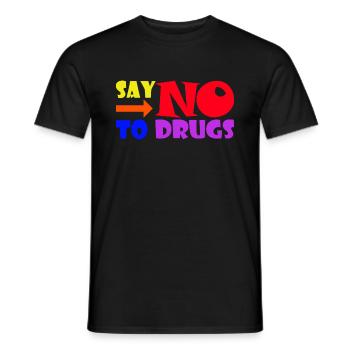 Retro Say No To Drugs - Männer T-Shirt - Schwarz - Vorne - AI Model Male 178 light (178cm)