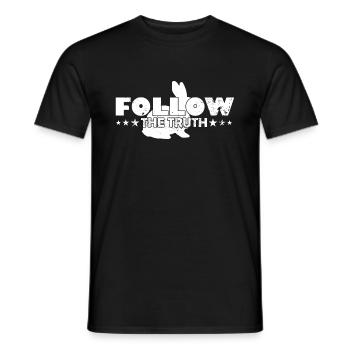 Follow The Truth Rabbit - Men's T-Shirt - black - Front - AI Model Male 178 light (178cm)