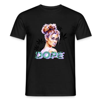 LADYLIKE HEMP LEAF HAZEFLY - Men's T-Shirt - black - Front - AI Model Male 178 light (178cm)