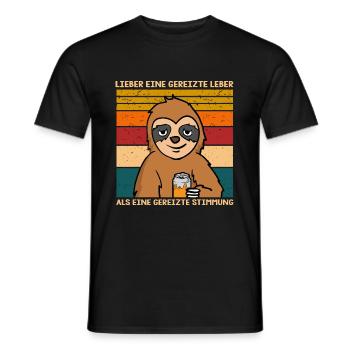 Lieber eine gereizte Leber als gereizte Stimmung - Männer T-Shirt - Schwarz - Vorne - AI Model Male 178 light (178cm)