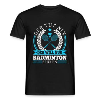 Federball Set Der Tut Nix Badminton Spielen - Männer T-Shirt - Schwarz - Vorne - AI Model Male 178 light (178cm)