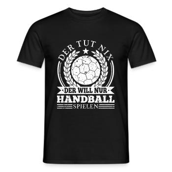 Handballspieler Spruch Männer Handball - Männer T-Shirt - Schwarz - Vorne - AI Model Male 178 light (178cm)
