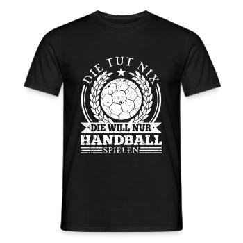 Handballspielerin Spruch Frauen Handball - Männer T-Shirt - Schwarz - Vorne - AI Model Male 178 light (178cm)