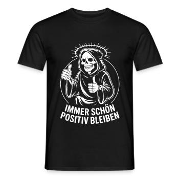 Immer schön positiv Skull Reaper Daumen hoch - Männer T-Shirt - Schwarz - Vorne - AI Model Male 178 light (178cm)