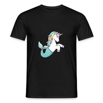 Licorne sirène - T-shirt homme - noir - Devant - AI Model Male 178 light (178cm)